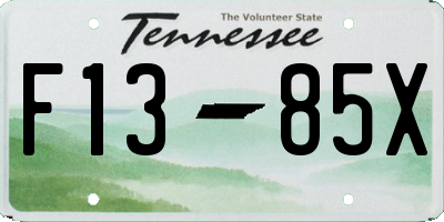 TN license plate F1385X