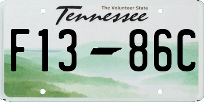 TN license plate F1386C