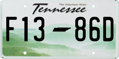 TN license plate F1386D