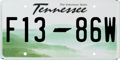 TN license plate F1386W