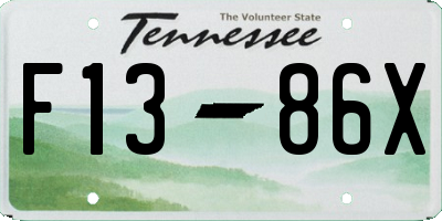 TN license plate F1386X