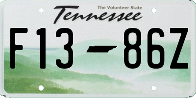 TN license plate F1386Z