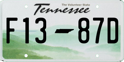 TN license plate F1387D