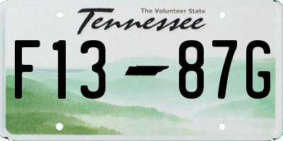 TN license plate F1387G