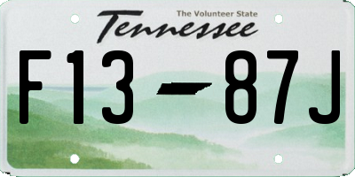 TN license plate F1387J