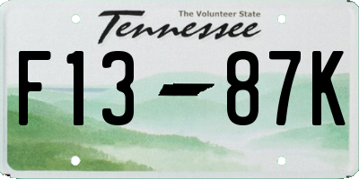 TN license plate F1387K
