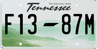 TN license plate F1387M