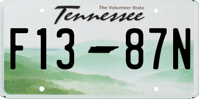 TN license plate F1387N