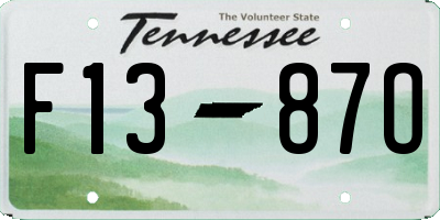 TN license plate F1387O