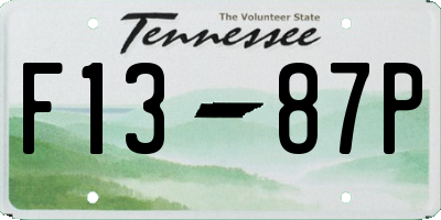 TN license plate F1387P