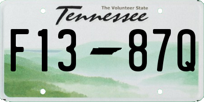 TN license plate F1387Q