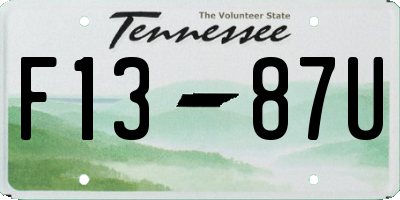 TN license plate F1387U