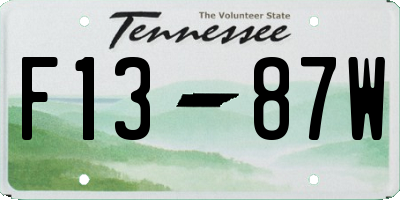 TN license plate F1387W