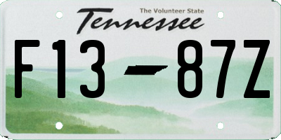 TN license plate F1387Z