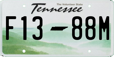 TN license plate F1388M