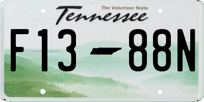 TN license plate F1388N
