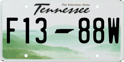 TN license plate F1388W