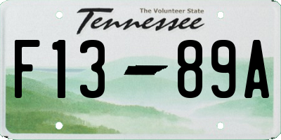 TN license plate F1389A