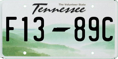 TN license plate F1389C