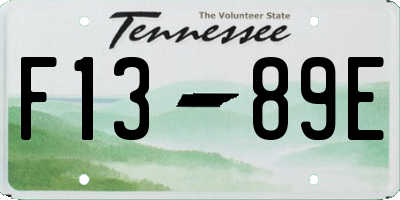 TN license plate F1389E
