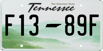 TN license plate F1389F