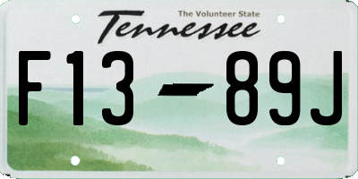TN license plate F1389J