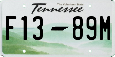 TN license plate F1389M
