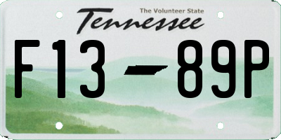 TN license plate F1389P