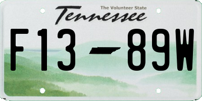TN license plate F1389W