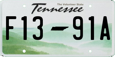 TN license plate F1391A
