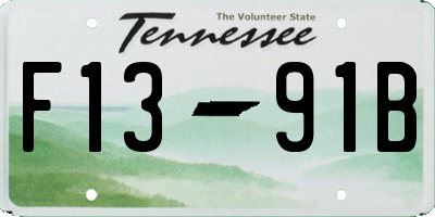 TN license plate F1391B