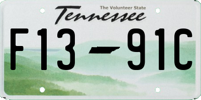 TN license plate F1391C