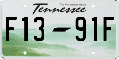 TN license plate F1391F