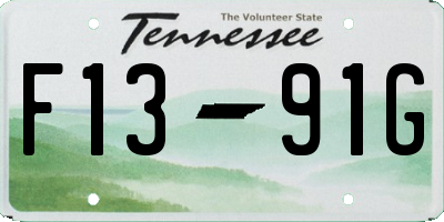TN license plate F1391G