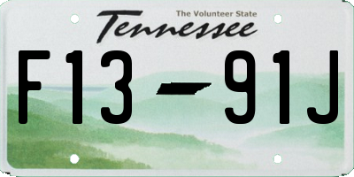 TN license plate F1391J