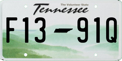 TN license plate F1391Q