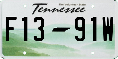 TN license plate F1391W