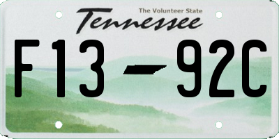 TN license plate F1392C