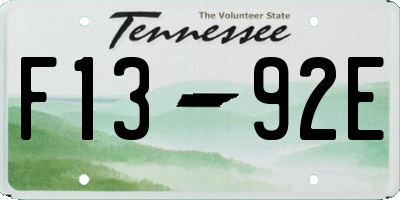 TN license plate F1392E