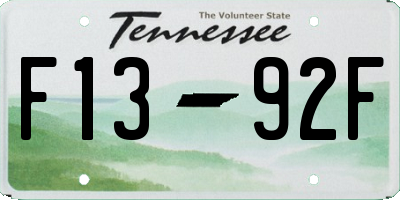 TN license plate F1392F