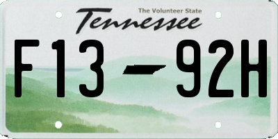 TN license plate F1392H