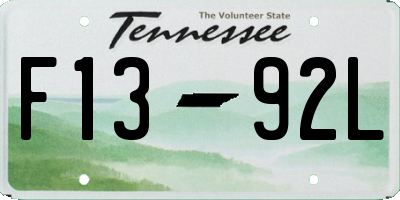 TN license plate F1392L