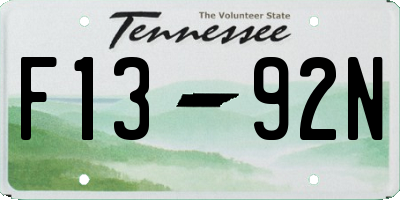 TN license plate F1392N