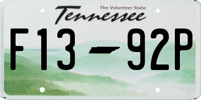 TN license plate F1392P