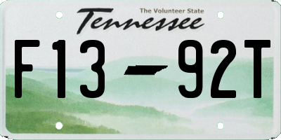 TN license plate F1392T