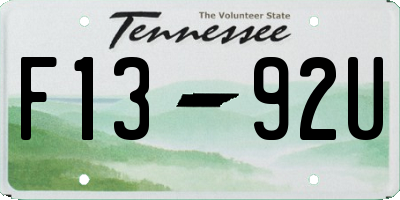 TN license plate F1392U