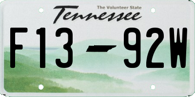 TN license plate F1392W
