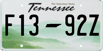 TN license plate F1392Z