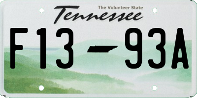 TN license plate F1393A