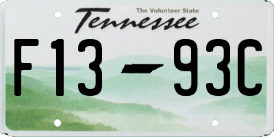 TN license plate F1393C
